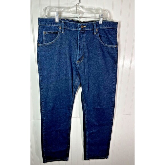 Wrangler Jeans Mens 34X30 Blue Medium Wash Cowboy Cut Western - Picture 1 of 9